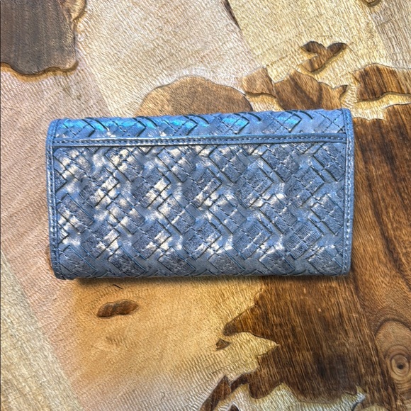 Elegant Woven Leather Handbag and Wallet Set - blue - Picture 6 of 8